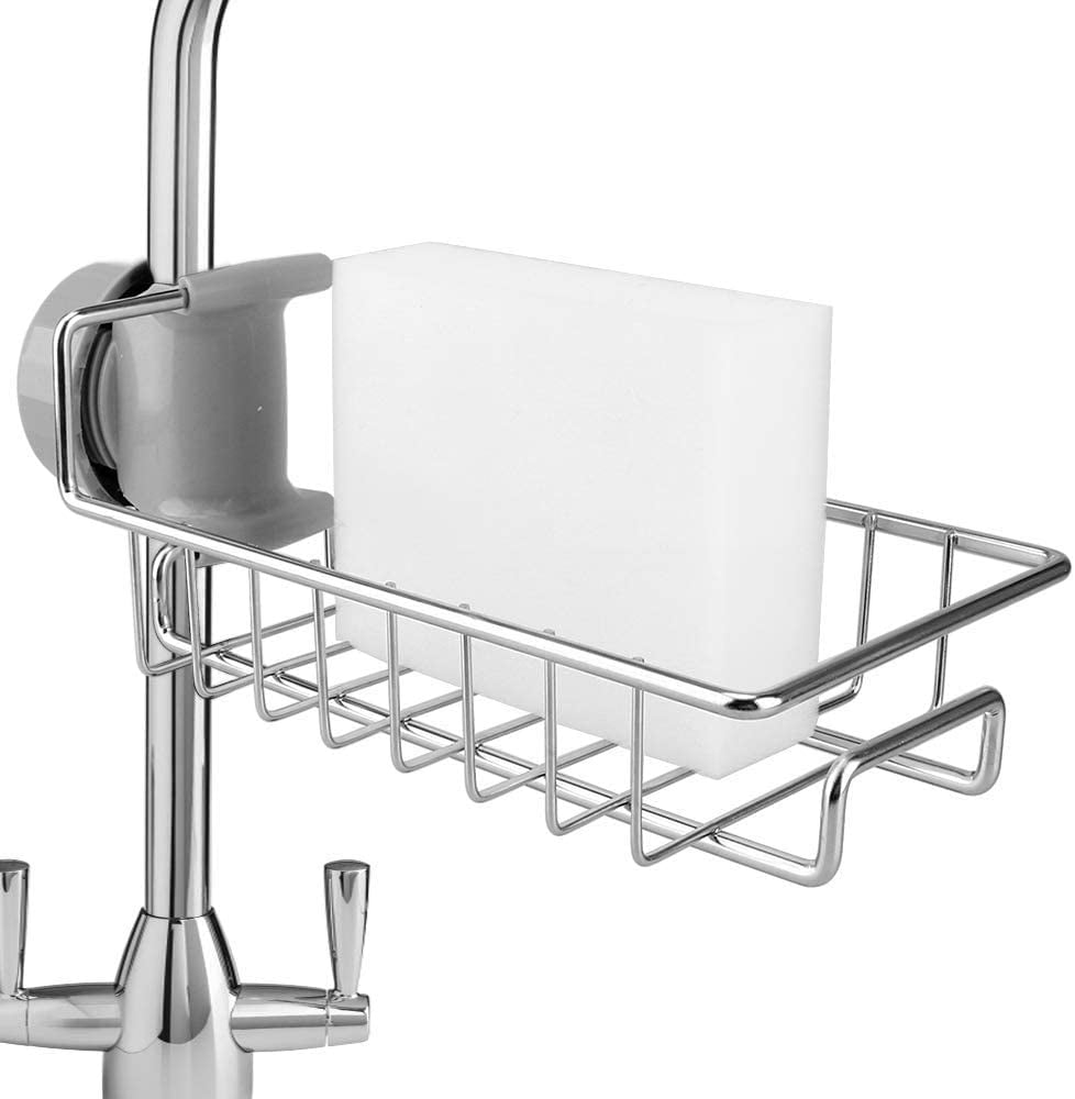 Sponge Soap Holder Hanging Basket Sink Caddy Stainless Steel Drain Rack Kitchen
