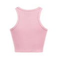 thumbnail image 5 of Hauts Courts Unis Débardeur Sans Manches Col Rond pour Femmes, 5 of 5