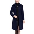 thumbnail image 1 of Chaat Jenkoon, gabardina de lana para mujer, de invierno, color azul marino, 1 of 1