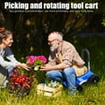 thumbnail image 4 of 360° Swivel Garden Seat with Adjustable Height 45-60cm, Rolling Stool with Storage Basket & Flat-Free Tires, Heavy-Duty Galvanized Pipe Gardening Stool for Yard Work., 4 of 13