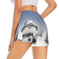thumbnail image 3 of Sigee Snowman And Christmas Tree for Women's Athletic Shorts High Waisted Running Shorts Pocket Sporty Short Gym Elastic Workout ShortsMedium, 3 of 9