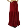 thumbnail image 3 of Bimba Jupe Longue Évasée Boho Taille Élastique en Rayonne Boho, 3 of 10