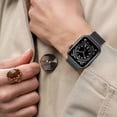 thumbnail image 4 of Compatible with Apple Watch Band 38mm 40mm 41mm 42mm 44mm 45mm, Stainless Steel Strap with Magnet for iWatch Series SE/7/6/5/4/3/2/1,Black,38/40/41mm, 4 of 5