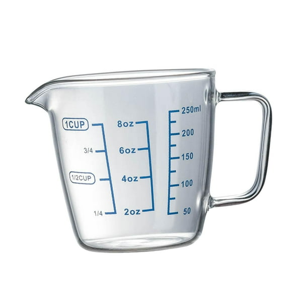 Jarra medidora de vidrio, apta para microondas, con asa, resistente al calor El 10x8.5x6cm