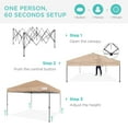thumbnail image 3 of Best Choice Products 8x8ft Easy Setup Pop Up Canopy w/ 1-Button Setup, Wheeled Case, 4 Weight Bags - Tan, 3 of 9
