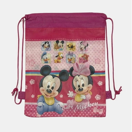 Gift bags, drawstring bags, double-sided non-woven fabric drawstring bags, birthday gift bags, birthday storage bags, storage bags Mickey and Minnie