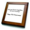 3dRose Happy 37th Anniversary - 324342 hours together - Framed Tile, 6 by 6-inch
