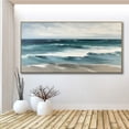 thumbnail image 5 of Abstract Ocean Waves Canvas Painting Original Blue Ocean Canvas Art Modern Seascape Wall Art Decor for Living Room Office,Unstretched,Frameless,(81*162cm)32*64Inches, 5 of 5
