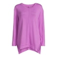 thumbnail image 4 of Time and Tru Women's Hacci Knit Tunic Top with Long Sleeves, Sizes S-XXXL, 4 of 6