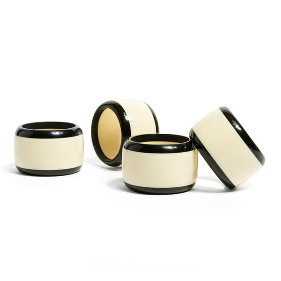 over&back Set of 4 Resin Napkin Rings - Decorative Dining Table Decor for Events, Parties, and Get-Togethers - Ivory/Black