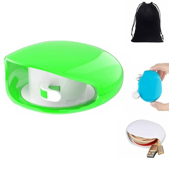 AUTOMATIC Cord Winder Wire / Wire Storage Housekeeper / Retractable Cord Organizer for USB Cables,Headphone Cable,Data Charging Cable and Other Cords.No More Tangled Cords!(Green)