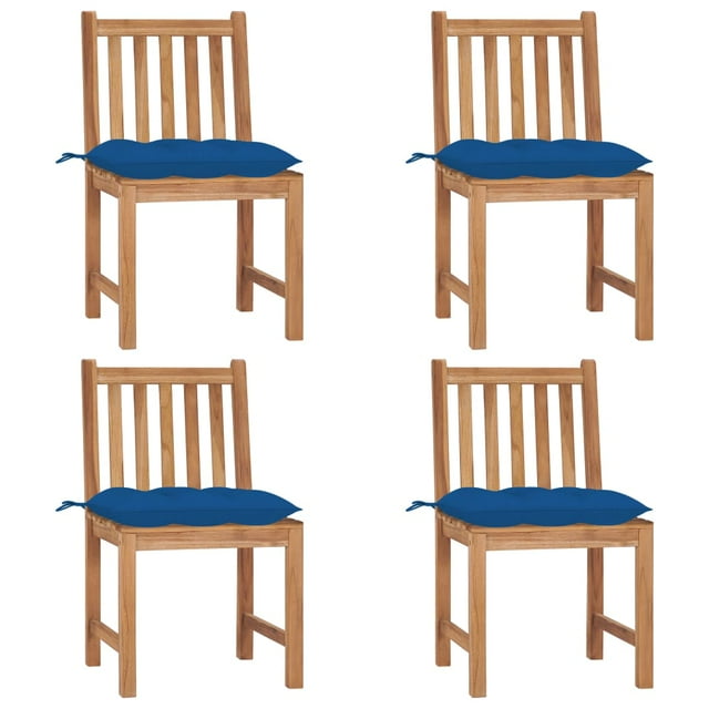 vidaXL Garden Chairs 4 pcs with Cushions Solid Teak Wood