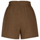 thumbnail image 4 of Pantalones cortos holgados de cintura alta para mujer, cómodos para las vacaciones de verano, con cordón en la cintura y color liso., 4 of 5