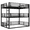 Black | Full over Full over Full, variant on Tcbosik Heavy Duty Triple Bunk Bed, Queen Over Queen over Queen Size Metal Bed Frame with Side Ladder and Safety Guardrail, Space Saving, Black