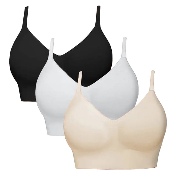 qinhaie Women's Adjustable Strappy Back Sports Bra, High Support Molded Cup Bra for Workout Running Yoga, Criss Cross Medium Impact Fitness Bra 4-Pack, Hot Pink Bra