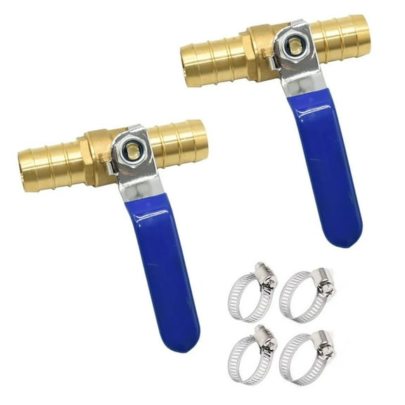 Hose Barb Ball Valve 3/4'' Heater Hose Shutoff Valve With Stainless Steel Clip