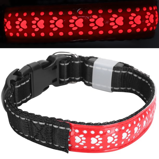 Collar de seguridad nocturna Bling Bling LED ajustable para perros y gatos diseño elevado