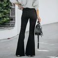 thumbnail image 5 of AGWOLF Womens Bell Bottom Jeans High Waist Ripped Flare Jean Destroyed Raw Hem Denim Pants with Pockets Y2K Distressed Trouser Black S, 5 of 9