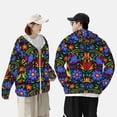 thumbnail image 4 of Fuzoiu Colorful Floral Print Unisex Sun Protection Hoodie,UPF 50+ Light Jacket,Full Zip Sun Protection Hoodie,Long Sleeve Sun Shirts,for Outdoor Activities-Large, 4 of 7
