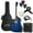 Blue, variant on Ashthorpe Left Handed Cutaway Dreadnought Acoustic Electric Guitar with 10-Watt Amp, Black