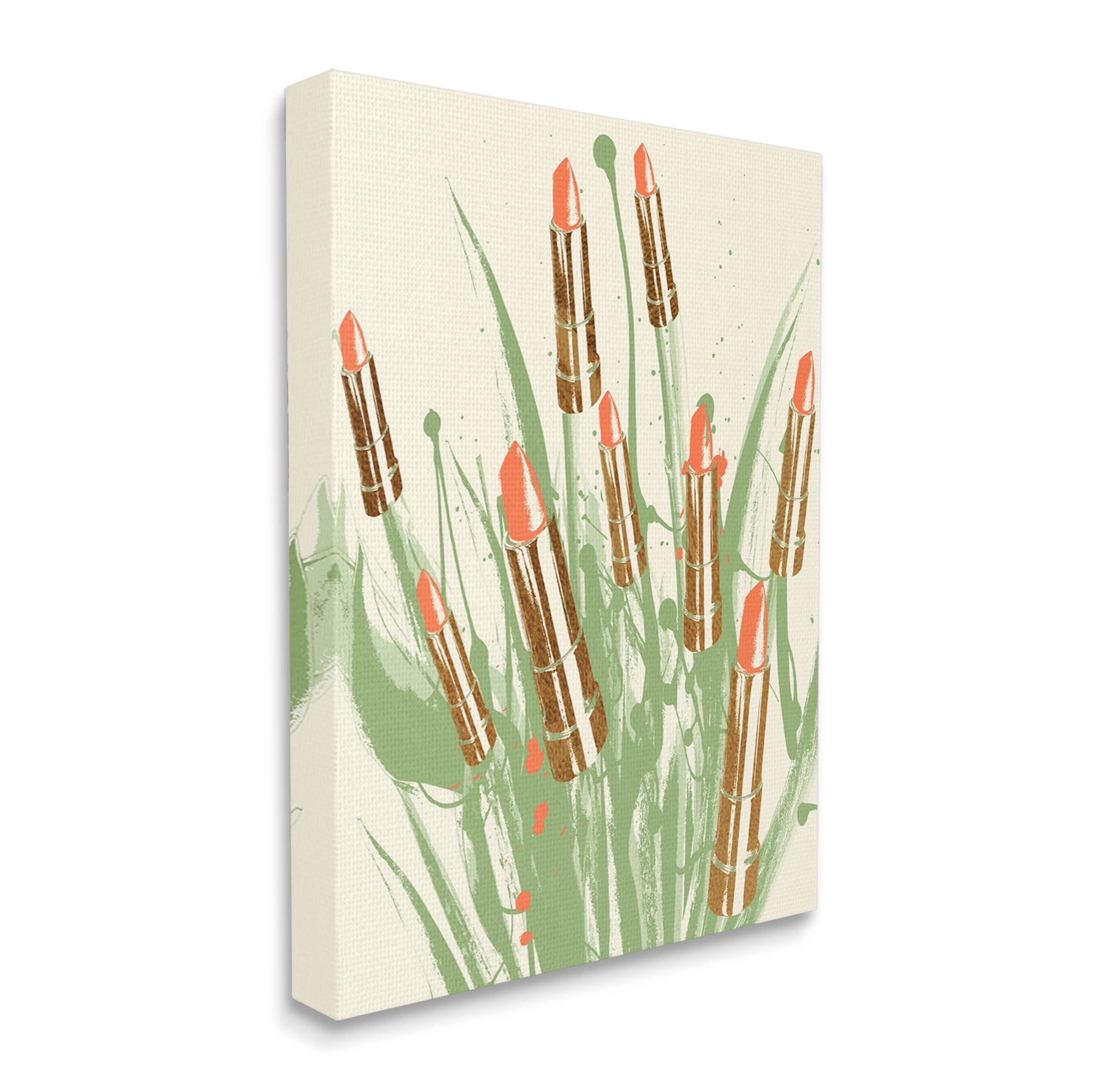 Stupell Industries Glam Lipstick Abstract Botanicals Graphic Art Gallery Wrapped Canvas Print Wall Art, Design by Lil' Rue