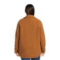 thumbnail image 3 of Jason Maxwell Women’s and Women’s Plus Size Faux Shearling Button Down Shacket, Sizes S-3X, 3 of 5