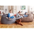 thumbnail image 2 of Lumaland 5ft Big Bean Bag Chair with Microsuede Washable Cover, Black, 2 of 6