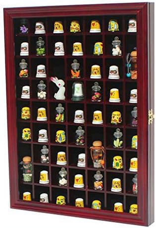 59 thimble display case wall box solid wood with glass door