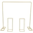 thumbnail image 2 of Weeding Arch Backdrop Stand Set, 6.6FT x 6.6FT Wedding Arches Metal Rectangular Balloon Arch Stand with Flower Stand for Wedding, Birthday, Baby Shower, Anniversary Decoration, 2 of 8