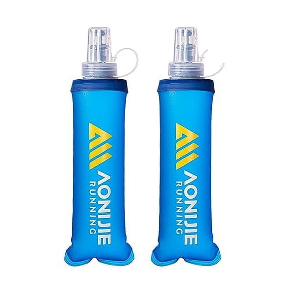 AONIJIE TPU Soft Flask Water Bottle Collapsible Running Flask for Hydration Pack, BPA Free, Wide Opening, for Outdoor Sports Hydration