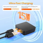 Solar Panel Charger 30W Portable Solar Panels with USB and TYPE-C Ports Waterproof Foldable Battery Charger for Phones,Ipad,Camera,Game-Suitable for Camping,Hiking,Backpacking