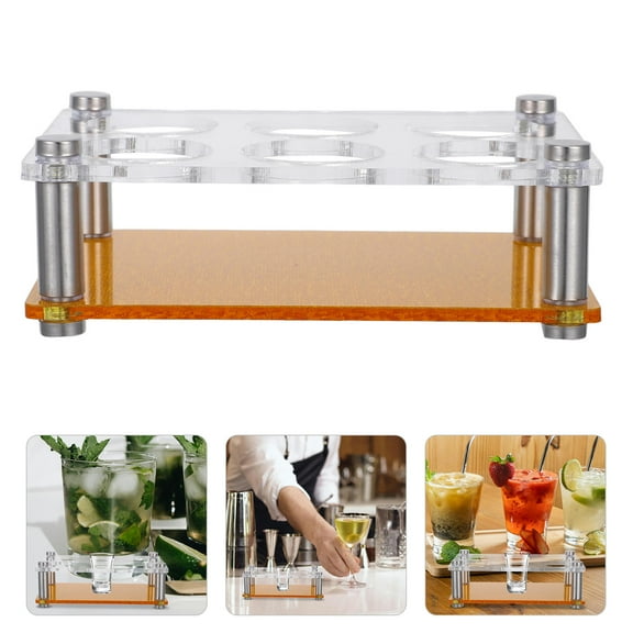 Homoyoyo Acrylic Shot Glass Holder Multi-Functional Space Saving Storage Rack for Kitchen Bar Countertop Organization