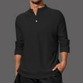 thumbnail image 2 of Toimothcn Polo Shirts For Men Casual Long Sleeve Stand Collar Button Up Plaid Shirt Lightweight Soft Tee Shirts Comfy Mens Summer Clothes, 2 of 4