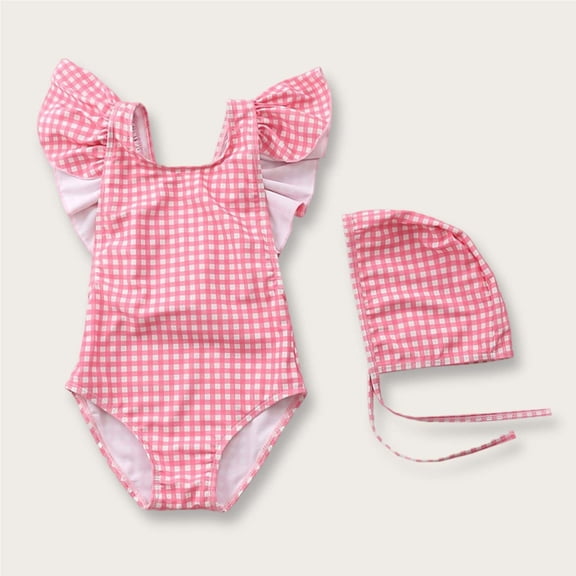 Piuwrlz 2 Years Baby Swimsuit Girls Swimming Suit Sets Swimwear Red Size 2 Years