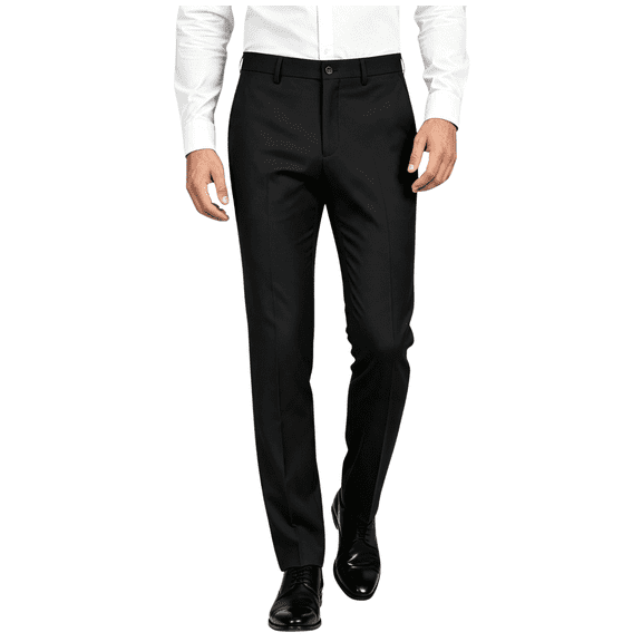 HBDesign Mens All Season Serge Dress Pants Classic Fit Business Formal Work Trousers