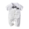 thumbnail image 2 of 2019 Mode Nouveau-Né Garçon Manches Courtes Coton Gentleman Rompers Denim Bodysuit 3-24M, 2 of 4