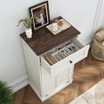 thumbnail image 2 of Blotout 13 Gallon Tilt Out Trash Cabinet, Hidden Wooden Trash Can with Drawer, Pet Proof Freestanding Kitchen Recycling Cabinet for Kitchen, Kitchen, Living Room, 2 of 7