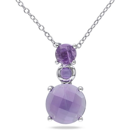 4-5/8 Carat T.G.W. Amethyst Sterling Silver Solitaire Pendant, 18