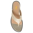 thumbnail image 2 of FSJ Women Simple Slide Flip Flops Thong Sandals T-Strap Flat Slip On Slippers Casual Comfort Vacation Summer Day Outfit Shoes Size 5.5 Gold, 2 of 5