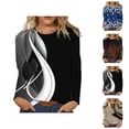 thumbnail image 1 of Chandails à Manches Longues pour Femmes 2026 Mode Col Rond T-Shirt Graphique Chemise Blouse Hauts, 1 of 2