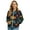 Boho Mandala Flower, variant on Xoenoiee Women's Windbreaker Bomber Jacket Zip Up Jacket Fall Winter Casual Coat Lightweight Women Loose Fit Outerwear with Pockets, Poppy Floral Green, 4X-Large