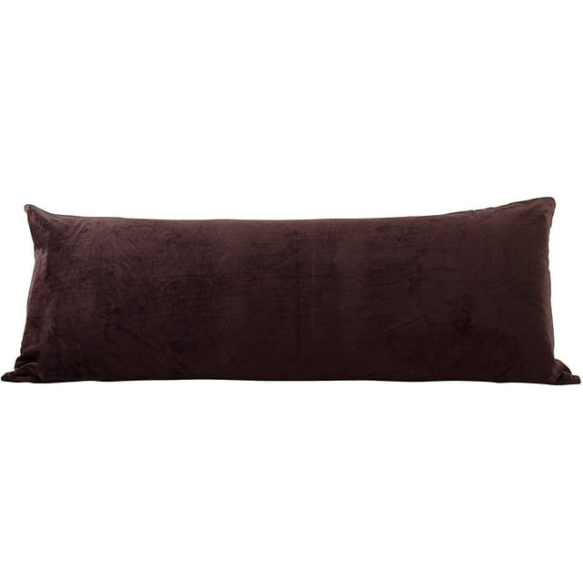 Funda de cojín corporal decorativa EVOLIVE, 54 x 137 cm, color marrón con cremallera