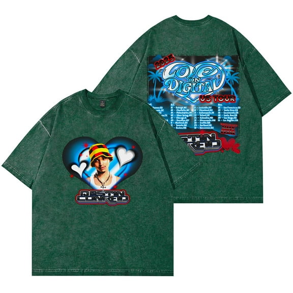 Destin Conrad Love On Digital Tour 2025 Wash T-Shirts Women Men HipHop Cotton Short Sleeve Tee