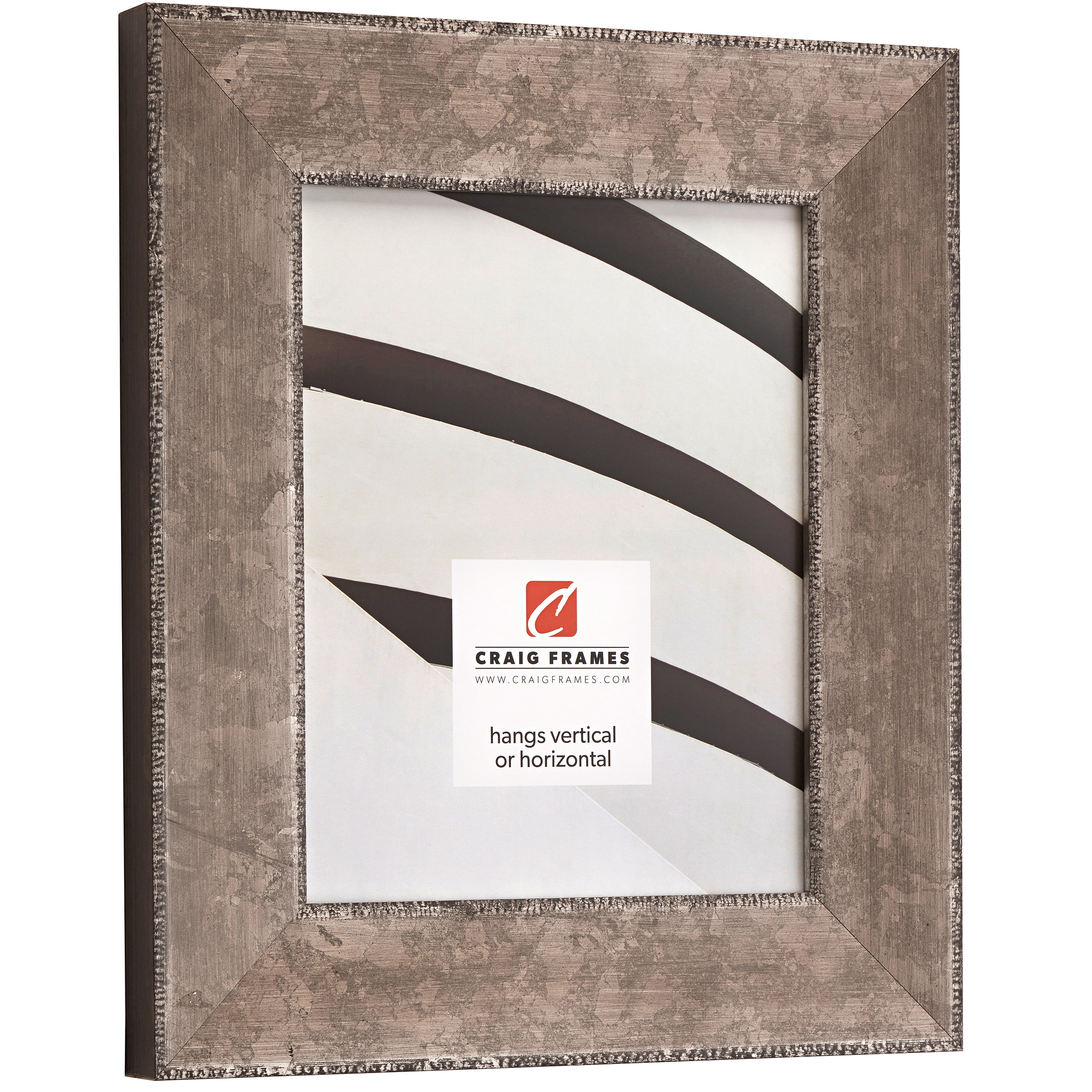 Craig Frames Patina 225, 18x24 inch Picture Frame, Silver and Black