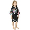 thumbnail image 4 of Black Mommy and Me Robes, Floral, Satin Feel, 4 of 8