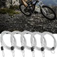 thumbnail image 5 of 5PC 2M Lock Wire Braided Steel Double Loop Security Anti Theft Coil Cable Bike, 5 of 9