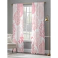 thumbnail image 4 of Coastal Pink Sheer Curtains 84 Inch Length 2 Panels Set, Ocean Coral Starfish Shell Modern Sea Voile Window Treatment Rod Pocket Curtains Sheers Drapes for Bedroom/Living Room/Kitchen 52"x84"x2, 4 of 7