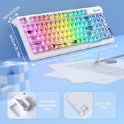 ZIYOU LANG M95 Transparent Membrane Wired Keyboard with Clear Keycap & Rainbow RGB Backlit, White