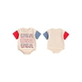thumbnail image 2 of vera natura Infant Baby 4th of July Romper Letter Star Print Contrast Color Short Sleeve  Jumpsuit for Boys Girls, 2 of 9