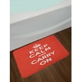 thumbnail image 2 of Keep Calm Bath Mat, Bicolour Composition Carry on Text Royal UK Crown Calligraphic Image, Plush Bathroom Decor Mat with Non Slip Backing, 29.5" X 17.5", Red White, by Ambesonne, 2 of 2